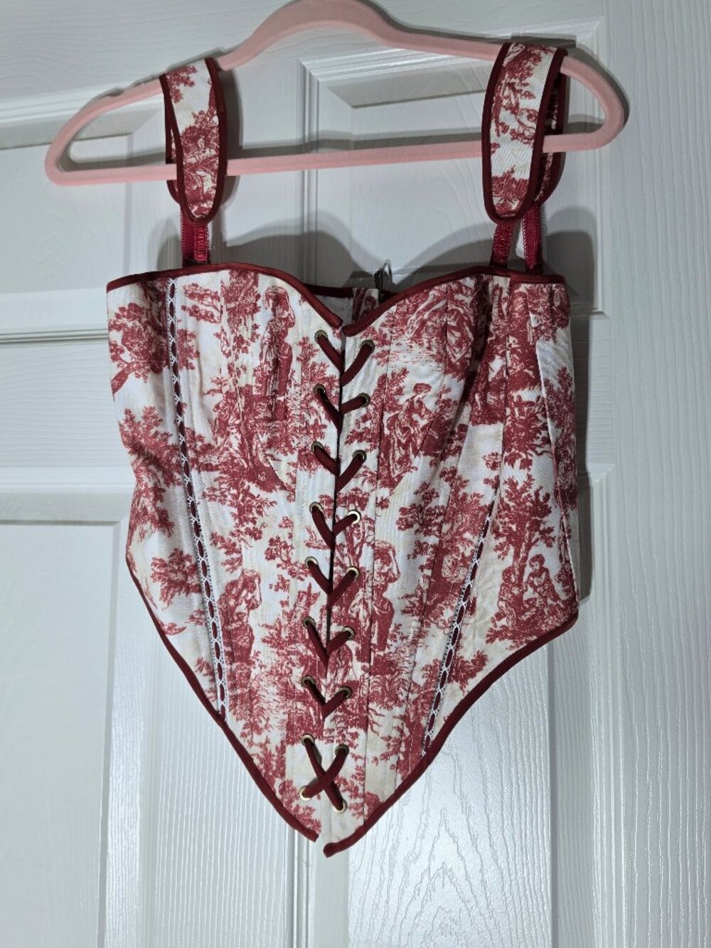 LaceMade Corset Tie Front / Zipper Back XL Like New